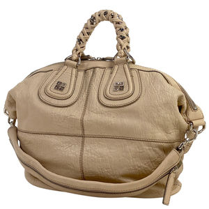 Givenchy Nightingale Handbag 2Way Shoulder Bag Leather Beige